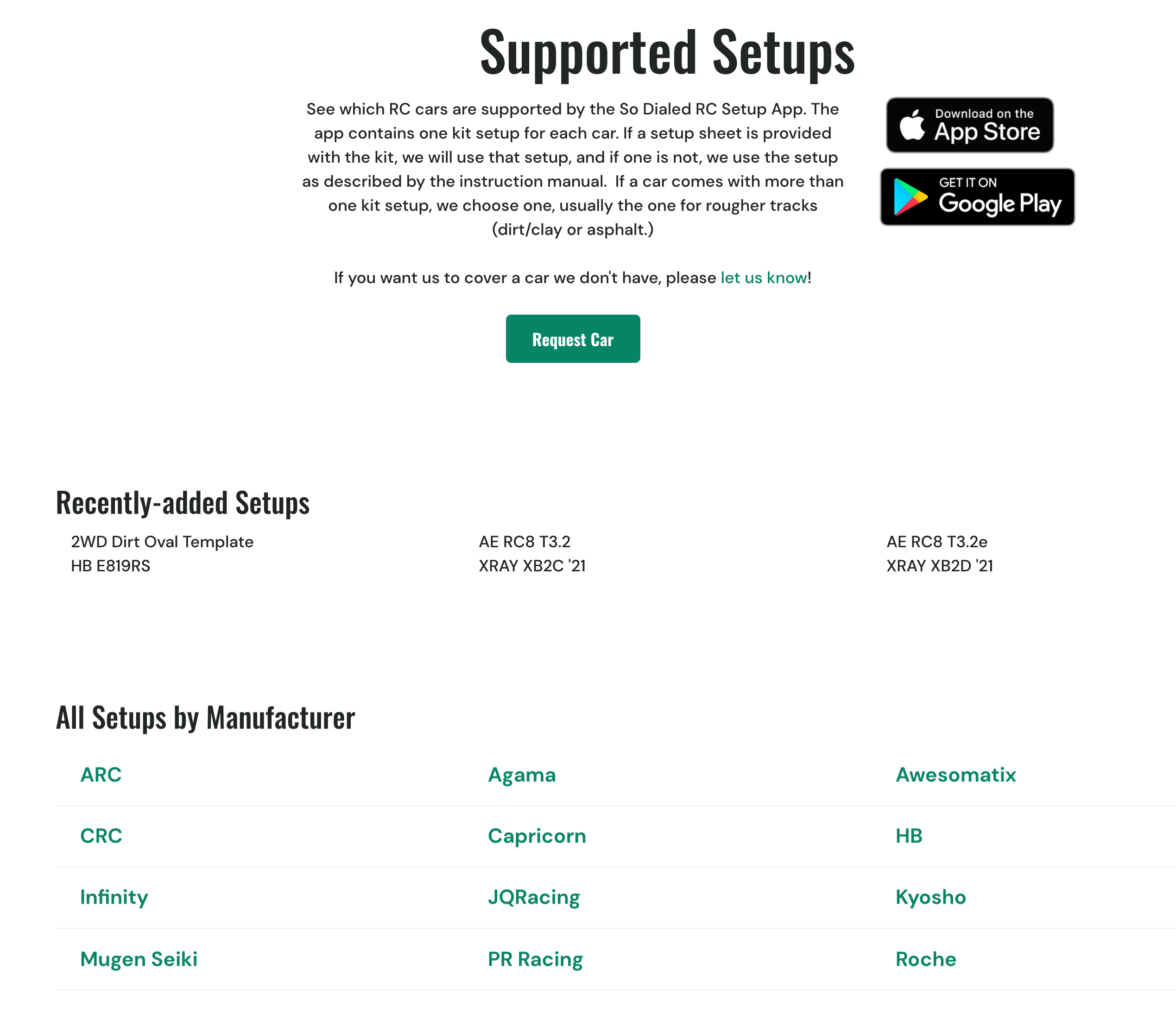 RC Setup Directory Now Live!