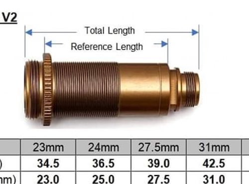 Team Associated 1/10 Shock Length Chart