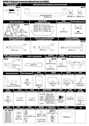 Mugen MTC2R Optional Parts List
