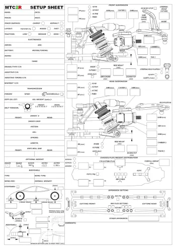 Mugen MTC2R Setup Sheet Blank