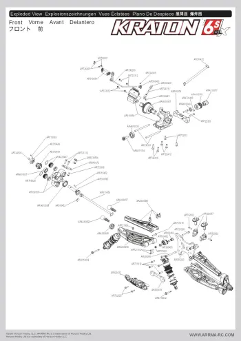ARRMA Kraton 6S BLX Exploded View