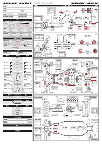 XRAY SCX '23 Setup Sheet Editable