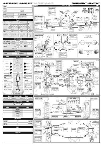 XRAY SCX '23 Setup Sheet Blank