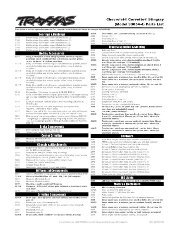 Traxxas 4-Tec 3.0 Parts List