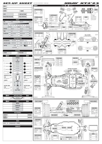 XRAY XT2 '23 Setup Sheet Blank