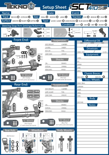 Tekno SCT410SL Setup Sheet Editable