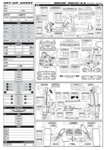 XRAY XB8 23 Pivot Ball Setup Sheet Blank