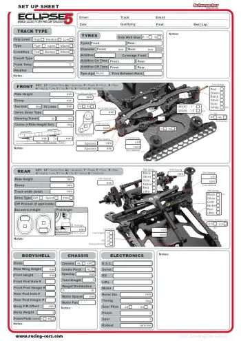 Schumacher Eclipse 5 Blank Setup Sheet