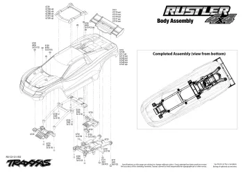 Traxxas Rustler 4X4 Body Assembly Parts Explosion