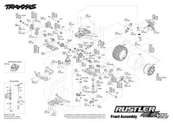 Traxxas Rustler 4X4 VXL Front Assembly Parts Explosion