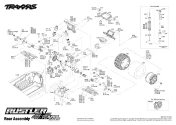 Traxxas Rustler 4X4 VXL Rear Assembly Parts Explosion