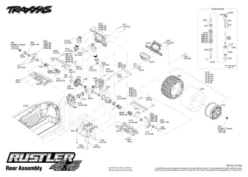 Traxxas Rustler 4X4 Rear Assembly Parts Explosion