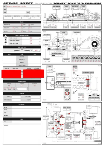 XRAY X12 '23 Setup Sheet Carpet US