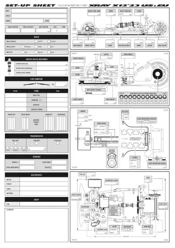 XRAY X12 '23 Setup Sheet Blank