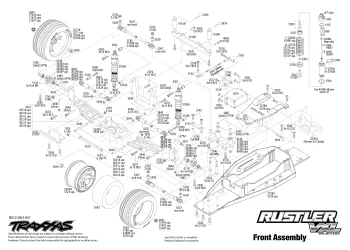 Traxxas Rustler VXL Front Assembly Parts Explosion