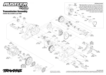 Traxxas Rustler VXL Transmission Parts Explosion