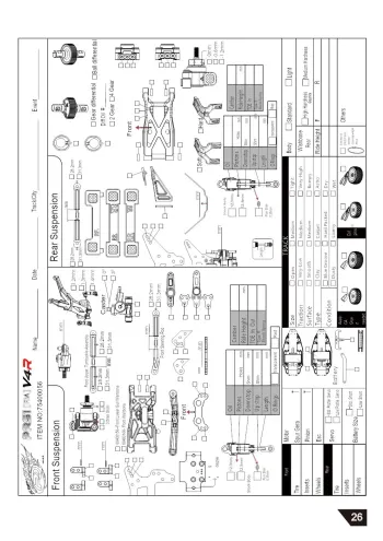PR Racing S1V4R Setup Sheet Blank