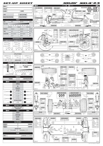 XRAY XB4 2023 Setup Sheet Blank