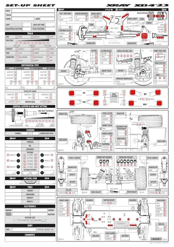 XRAY XB4 2023 Setup Sheet Editable