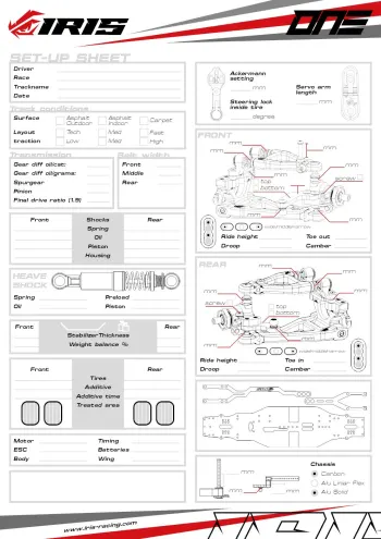 Iris ONE Setup Sheet Editable