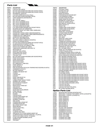 HB D2 Evo Parts List