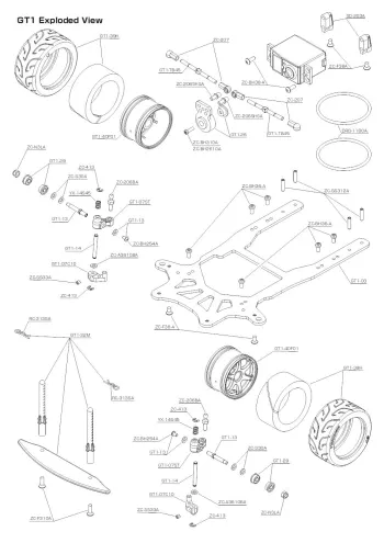 Yokomo GT1 Exploded View