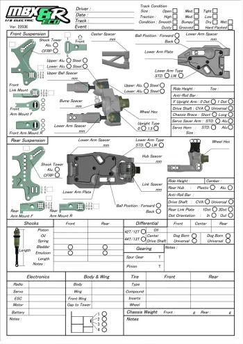 Mugen MBX8R ECO Setup Sheet Blank