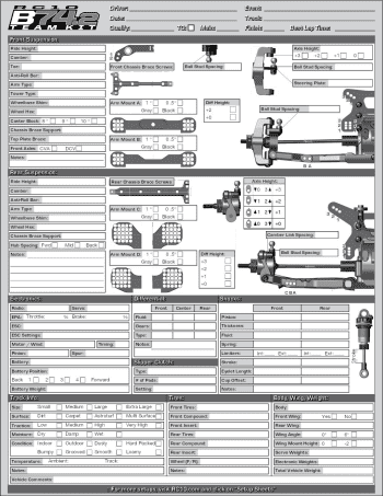 Team Associated B74.2 Blank Setup Sheet