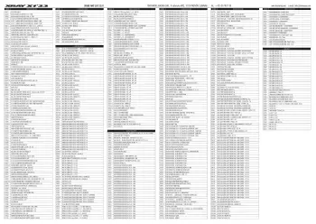 XRAY X1 23 Parts List