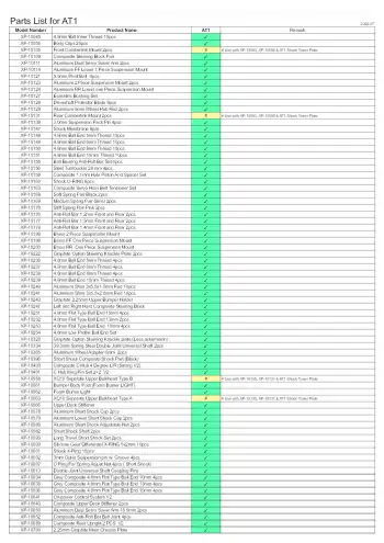 Xpress ARROW AT1 Parts List
