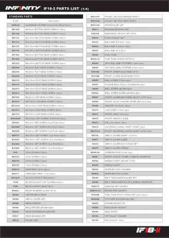 Infinity IF18-II Parts List