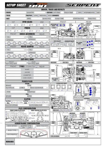 Serpent Viper 990 Setup Sheet (Editable)