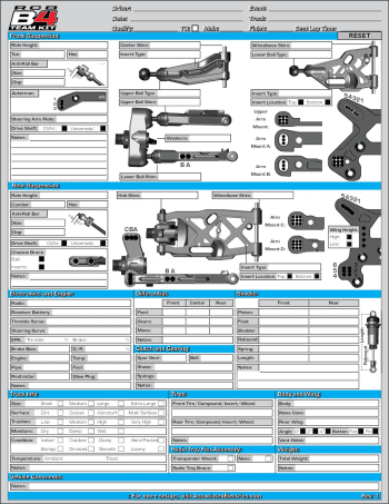 Team Associated RC8 B4 Setup Sheet (Editable)