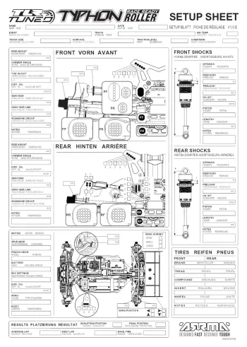 ARRMA Typhon TLR-Tuned Blank Setup Sheet