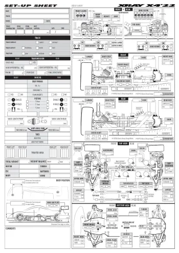 XRAY X4 '22 Blank Setup Sheet