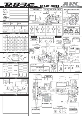 ARC R8.3E Blank Setup Sheet
