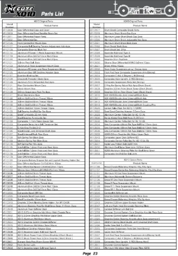 Xpress EXECUTE XQ10 Parts List