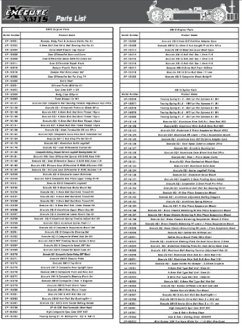 Xpress EXECUTE XM1S Parts List