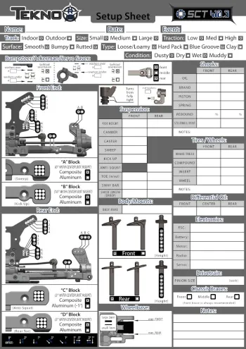 Tekno SCT410.3 Blank Setup Sheet (Editable)