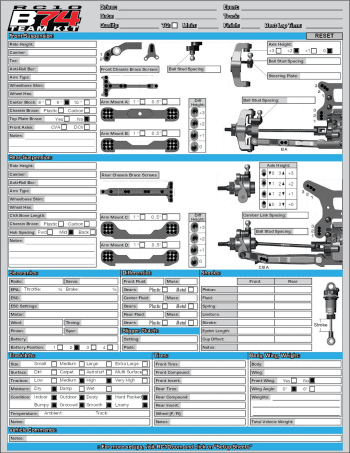 Team Associated B74 Blank Setup Sheet (Editable) Copy