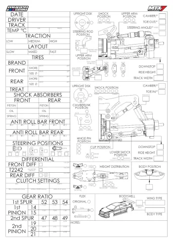 Mugen MTX7 Blank Setup Sheet
