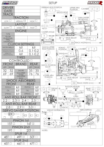 Mugen MRX6R Kit Setup Sheet