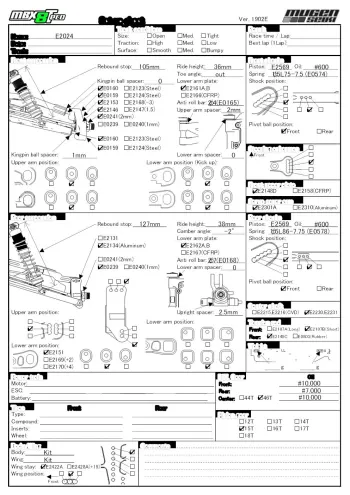 Mugen MBX8T ECO Kit Setup Sheet