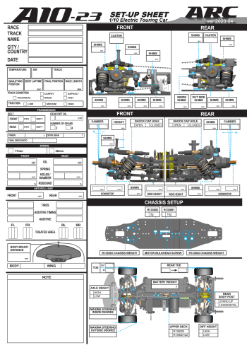 ARC A10-23 Setup Sheet - Blank