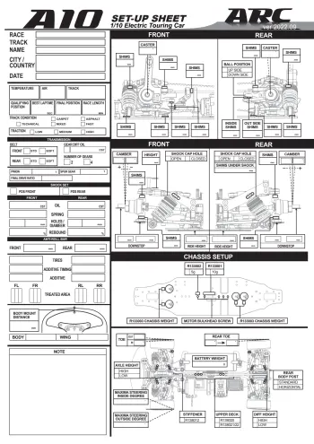 ARC A10 Setup Sheet Blank