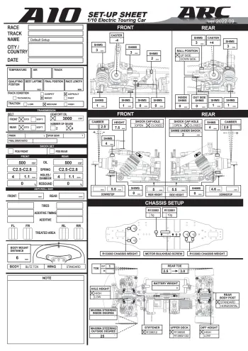 ARC A10 Setup Sheet Kit