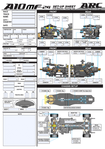 ARC A10MF-24 Setup Sheet Editable