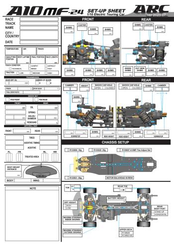 ARC A10MF-24 Setup Sheet Blank