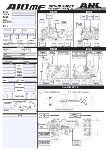 ARC A10MF Setup Sheet Editable