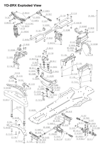 Yokomo YD-2RX Exploded View